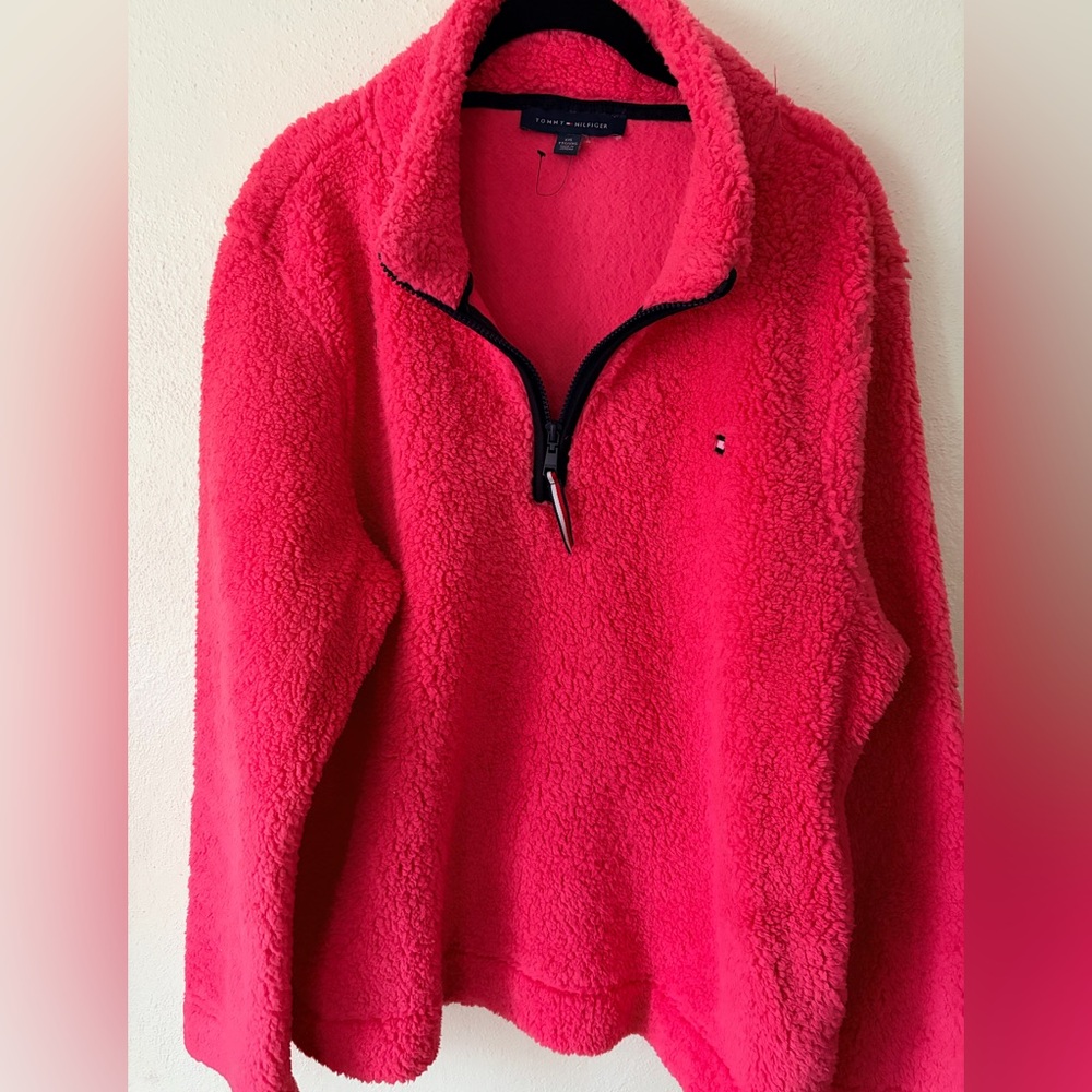 Tommy Hilfiger Women's Vibrant Pink Teddy Jacket